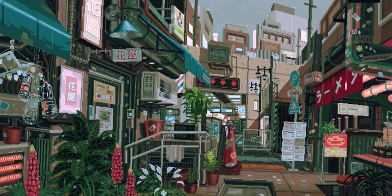 city, town, 1080P, waneella, pixel art, andlt;aestheticandgt;