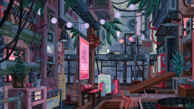2K, plants, waneella, pixel art, city