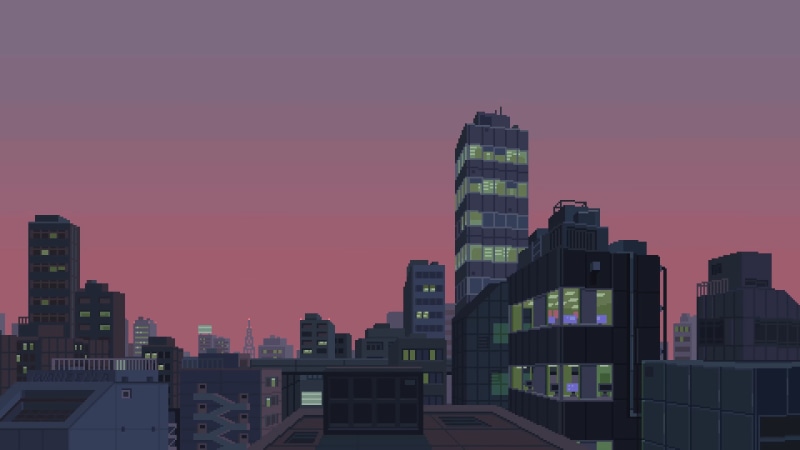 2K, pixel art, city, waneella