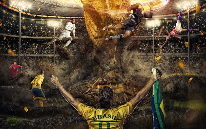 group of people, asiatic, athlete, casual clothing, full length, Neymar, Selection Canarinho, England, Korea, motion, team sport, goalkeeper, euphoria