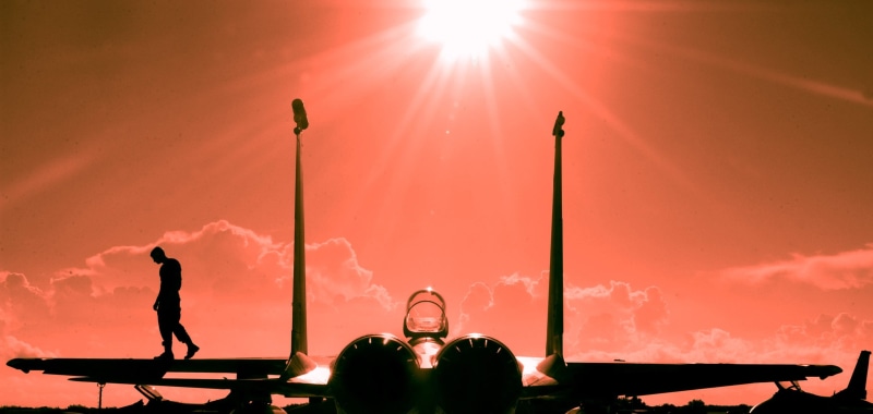 crowd, crew, silhouette, adult, pilot, floodlight, person, nature, sunrise - Dawn, lens flare, jet, operation, 2K, soccer, standing, f-15, sunbeam, men