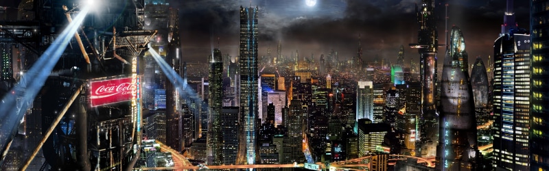 office, night city, tower, tall - high, nightlife, architecture, building, office building exterior, city, building exterior, night, gray, modern, panorama