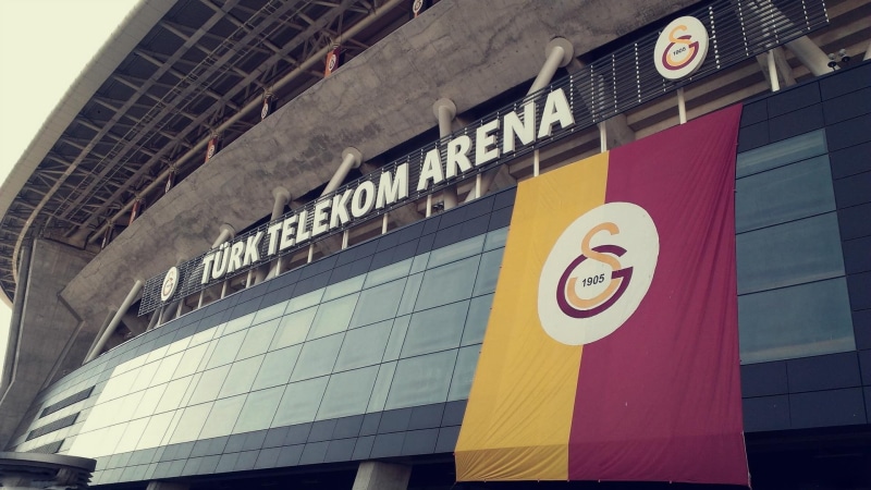 day, stadium, built structure, sign, 1080P, Galatasaray S.K., reflection, office, soccer clubs, lighting equipment, building exterior, outdoors, building