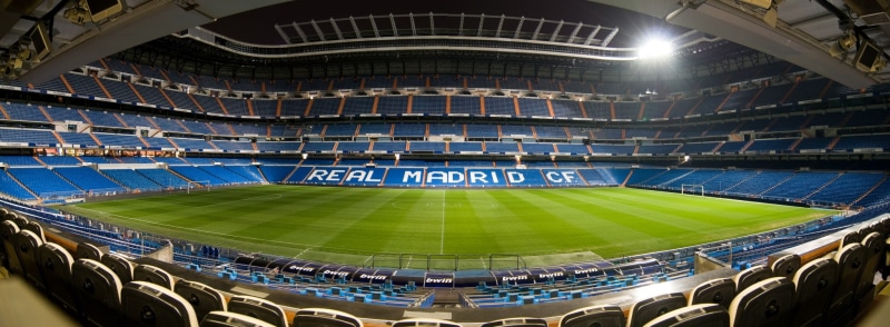 seat, real madrid background, green color, playing field, high angle view, sport, soccer, competitive sport, lighting equipment, floodlit, sports venue