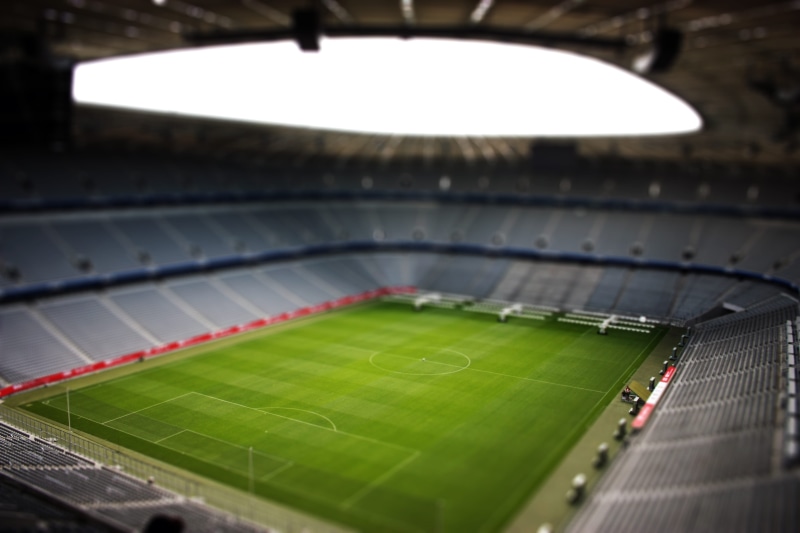 absence, sports venue, competition, sports stadium, nature, lighting equipment, playing field, focus on foreground, sport, floodlit, grass, tilt shift