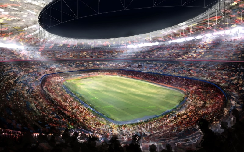soccer, speed, large group of people, transportation, traffic, light - Natural Phenomenon, group of people, crowd, real people, city, Camp Nou, highway