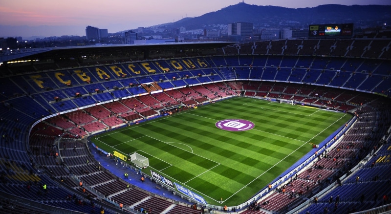 bleachers, competition, sky, floodlit, empty, building exterior, Football, Sports, nature, no people, soccer field, high angle view, fc barcelona, built structure