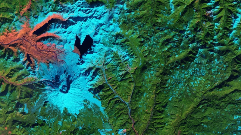 1080P, satellite imagery, Mount  St.  Helens