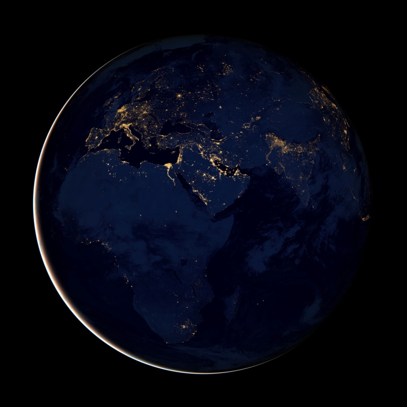 Earth, NASA, night, 8K, satellite imagery, Africa