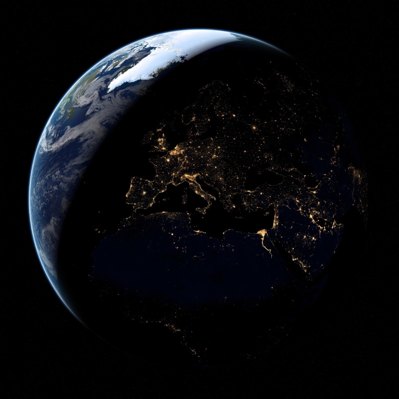 outdoors, night, clouds, cosmic, circle, astronomy, 4K, earth, globe, satellite view, close-up, map, cosmos, sphere, orbit, universe, black background
