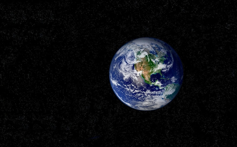 sphere, 1080P, cosmos, science, copy space, planet earth, planet, astronomy, blue, single object, nature, satellite view, no people, black background