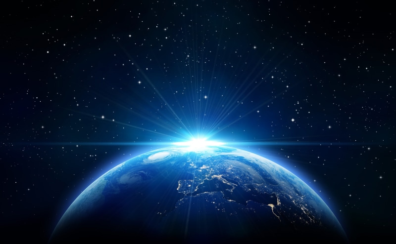 sphere, sunbeam, sunlight, nature, planet earth, star - space, globe - man made object, Africa, shiny, Blue, Planet, digital, three dimensional, 4K, illuminated