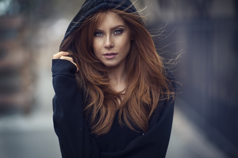 hoodie, young adult, looking at camera, hood - clothing, Dani Diamond, pullover, model, focus on foreground, headshot, hairstyle, beautiful woman, Vanessa Jade