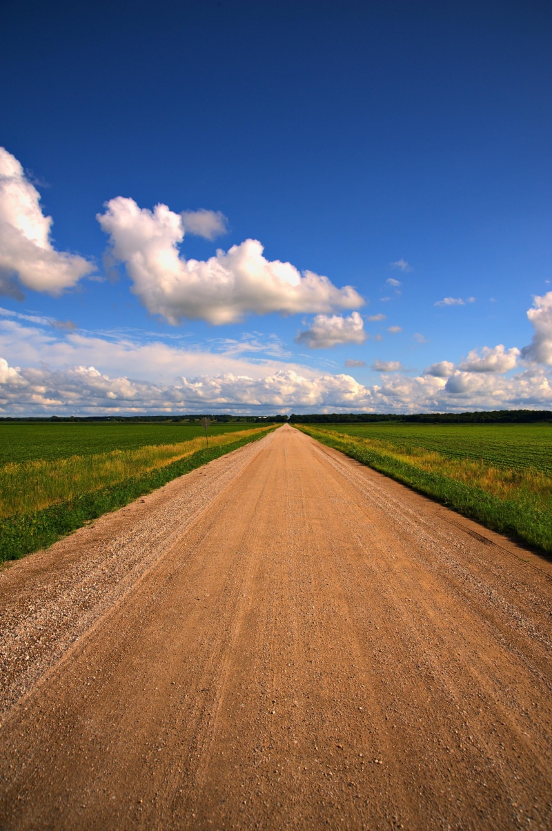 blue, field, green grass, no People, cloud - Sky, gravel, rural Scene, horizon, meadow, nature, horizon Over Land, middle, Long Road Home, grass, outdoors