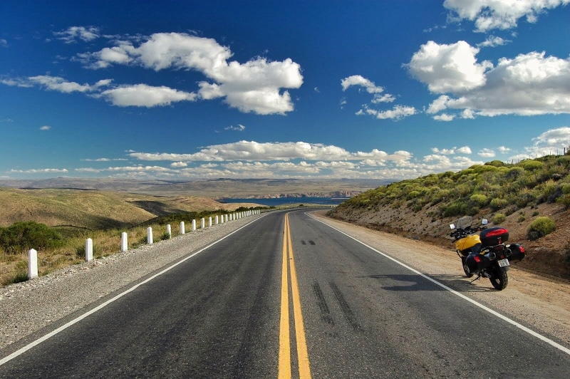 Argentina, road, 720P, mountain, Neuquén, beside, black, Junin  de  los  Andes, transportation, motorbike, moto, Patagonia, travel, speed, sky, landscape