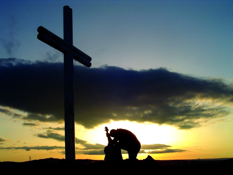 pray, jesus, christ, savior, searching, god, sunset, 3d and abstract, cross, 1080P, meditation