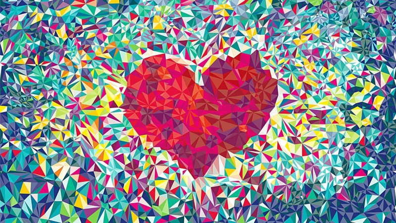 low poly, love, abstract, art, heart, lowpoly, romantic, 1080P
