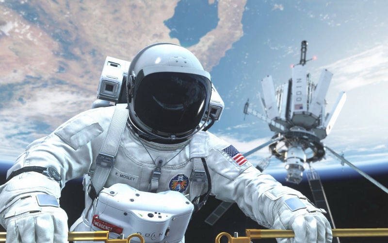 Call of Duty: Ghosts, 1080P, outdoors, space exploration, portrait, aerospace industry, NASA, day, helmet, video games, technology, focus on foreground