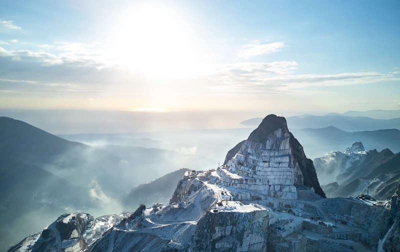 Carrara Marble, sky, blue, 1080P, mountains