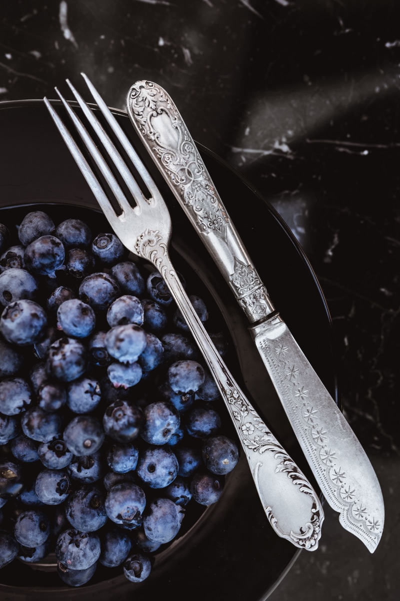 berry fruit, freshness, healthy eating, marble table, kitchen utensil, fresh, large group of objects, purple, blueberry, no people, wellbeing, fruit, black