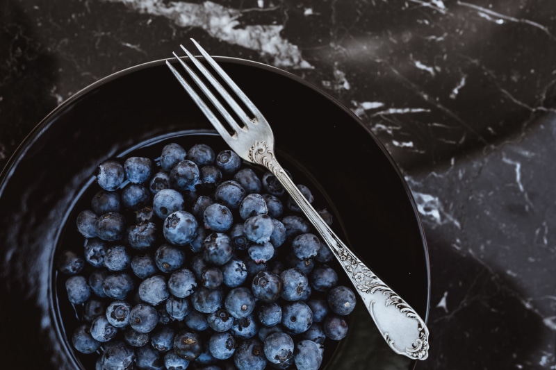 plate, food and drink, freshness, vintage, food, fruit, eating utensil, fresh, marble table, blueberries, healthy eating, still life, berry fruit, cutlery