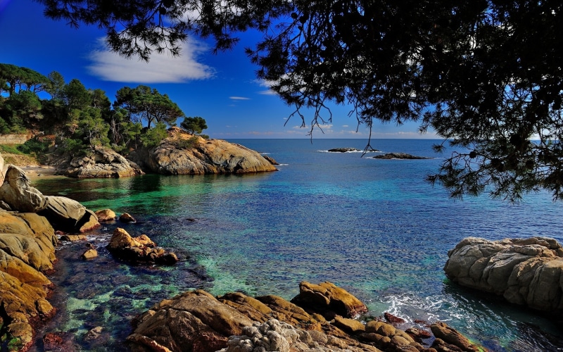 costa, Costa Brava, castell, d, Catalonia, brava, platja, Mediterranean Sea, aro, 2K