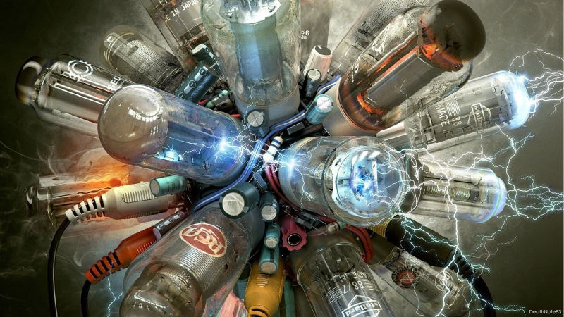 container, large group of objects, still life, machinery, assorted, transparent, chaos, digital art, technology, indoors, pollution, artwork, mode of transportation