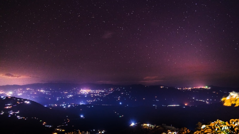 outer space, stars, scenics - nature, outdoors, noche, cityscape, space, mountains, purple, white, starry sky, abstract, city, nebula, universe, star - space