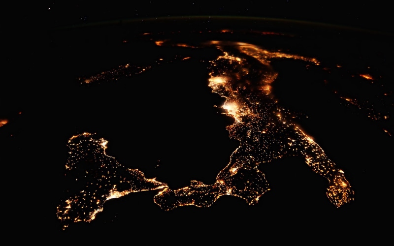 island, ISS, glowing, animal, sea, earth, 1080P, landscape, no people, illuminated, International Space Station, arts culture and entertainment