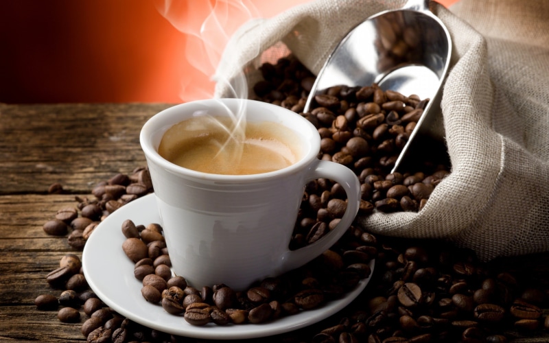 2K, spresso, coffe, scoop, coffee beans, espresso, foam, steam, coffee, cup, sack, saucer, cream