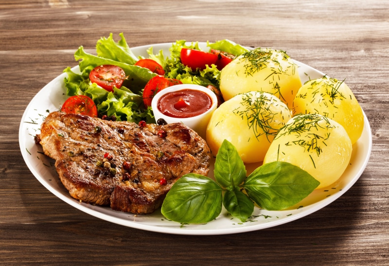 cooking, roast, meal, grilled, vegetable, slice, gourmet, bowl, healthy Eating, no People, crockery, still life, 5K, fillet, rustic, lettuce, close-up