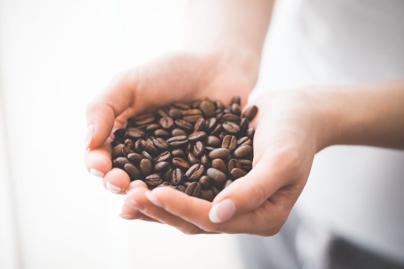 handful, finger, coffee cup, close-up, 4K, top, espresso, drink, indoors, roasted coffee bean, brown, human Hand, Roasted Coffee, Woman, caffeine, food