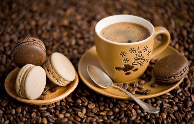 breakfast, seed, dark, no People, 1080P, caffeine, brown, black Color, frothy Drink, mocha, spoon, dessert, roasted coffee bean, cafe, cappuccino, scented