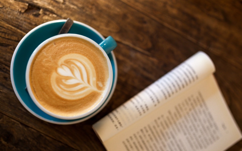 indoors, 4K, reading, food and drink, coffee, still life, coffee cup, froth art, cup, close-up, mocha, hot drink, frothy drink, drink, cappuccino, table