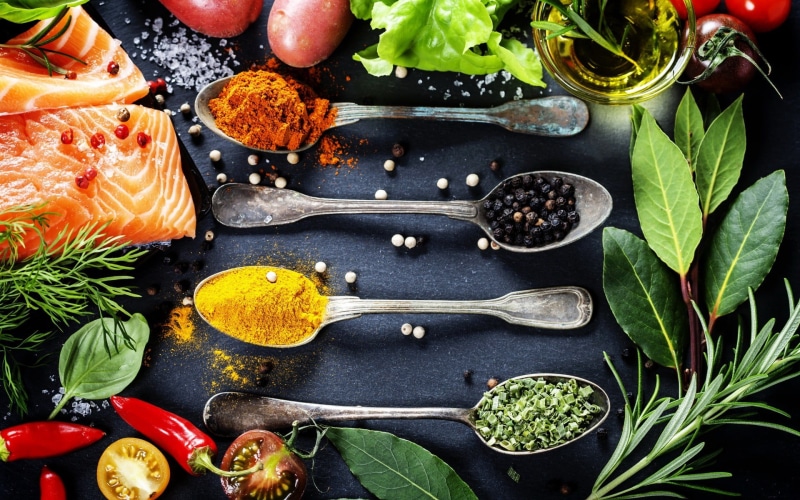 herb, drink, lunch, food, choice, spice, still life, assorted, hot drink, wellbeing, no people, 1080P, freshness, food and drink, fruit, variation, kitchen utensil