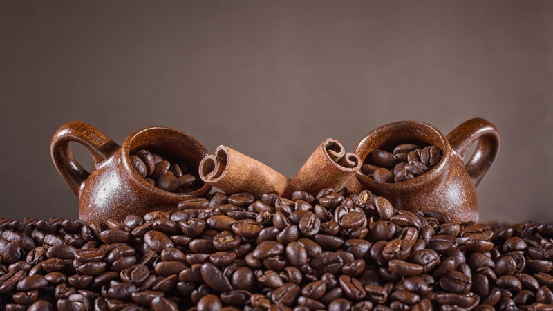 Cinnamon, 4K, Beans, Cups, Coffee