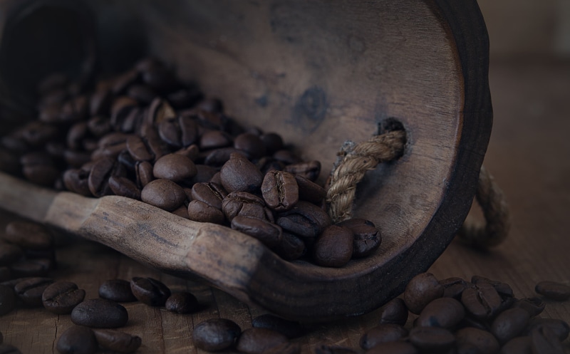 no people, roasted, drink, wooden shovel, bean, coffee, healthy eating, cardamom, 2K, food and drink, espresso, coffee beans, seed, freshness, ingredient