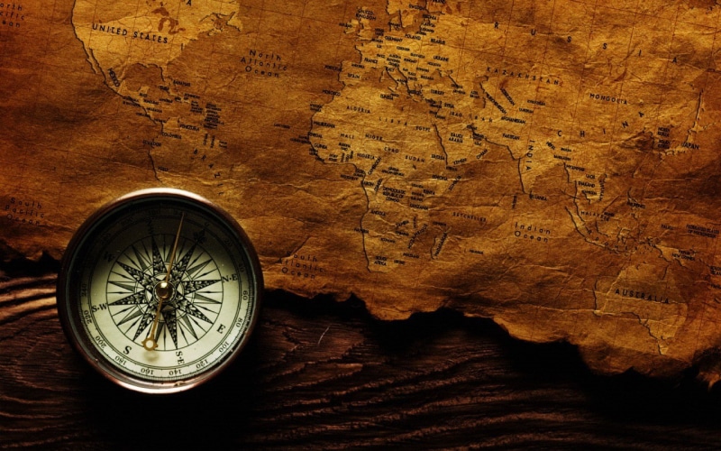compass, 720P, vintage, world map, old map