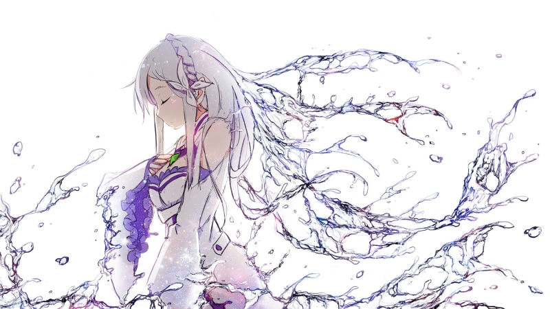 liquid, haired, branch, indoors, hair, young adult, 1080P, white, bare tree, illustration, character, digital composite, women, one person, studio shot