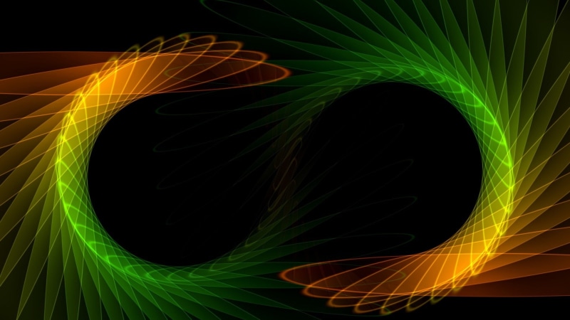 blurred motion, creativity, long exposure, complexity, light - natural phenomenon, illuminated, pattern, motion, green color, black background