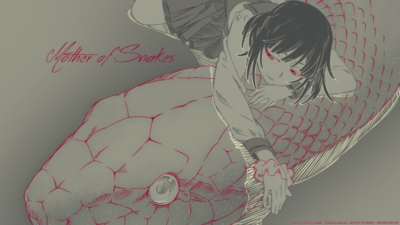 one person, indoors, western script, Sengoku Nadeko, creativity, anime, women, anime girls, human representation, Monogatari Series, sketch, snake, pattern