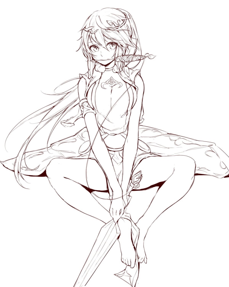 scribble, complexity, white background, studio shot, art and craft, nature, tangled, digital art, bare tree, cut out, anime girls, 720P, design, creativity