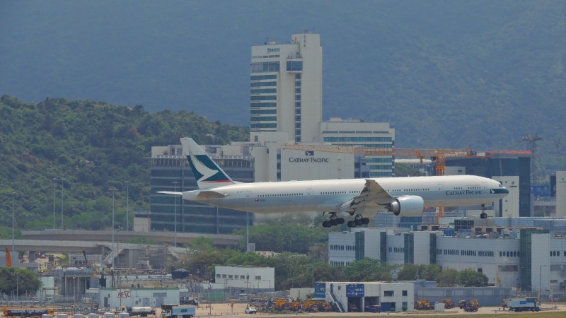 speed, air, clear sky, engine, aircraft, mode of transportation, hong, urban, building exterior, built structure, military, cathay, holiday, aeroplane