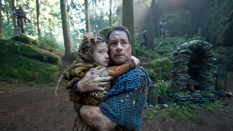 adult, tree, plant, 1080P, holding, Tom Hanks, togetherness, Cloud Atlas, women, outdoors, day, movie scenes, men, child, movies, childhood, males, looking at camera