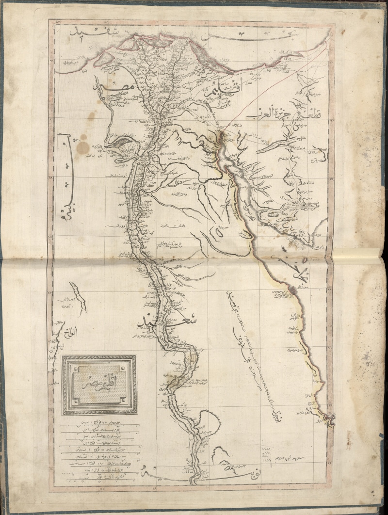 the Past, 5K, old-fashioned, antique, Ottoman Egypt, day, book, ancient, dirt, history, Cedid Atlas, arts And Entertainment, stained, map, man made object