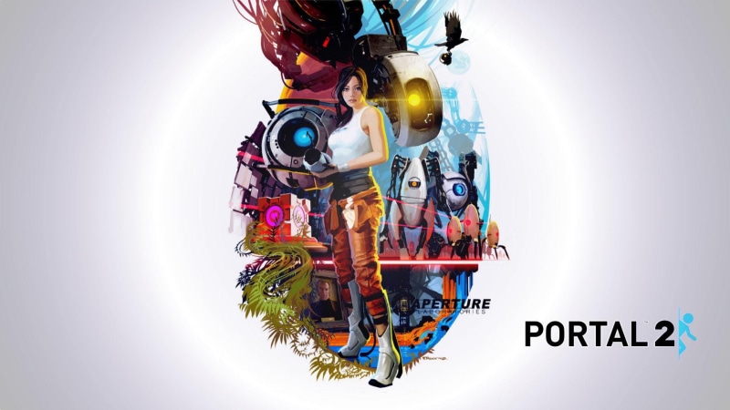 portal, hd, chell, glados, companion cube, 1080P, p-body, atlas, portal logo, turret, wheatley, compilation