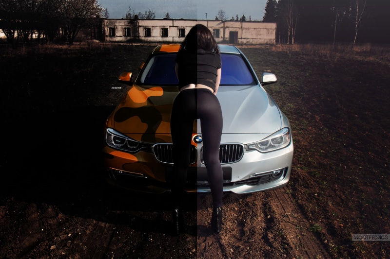 motor vehicle, BMW, land vehicle, field, nature, car, outdoors, built structure, day, tree, stationary, land, silver, mode of transportation, real people