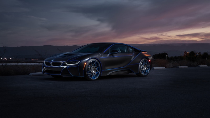 supercar, black, car, bmw i8, bmw, aristo, 1080P