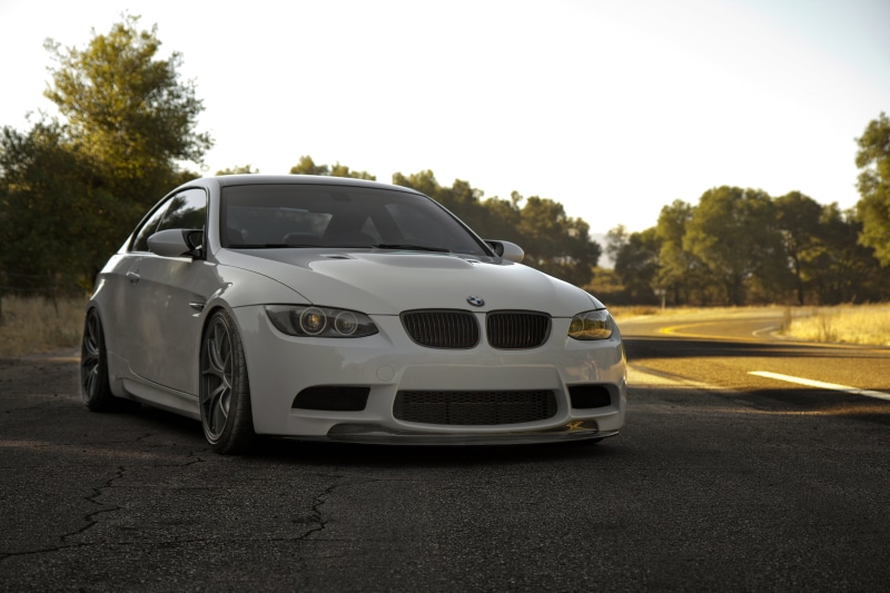 bmw, clear sky, e92, germany, engine, m3, elegance, modern, shiny, copy space, tree, white, no People, road, technology, 5K, stationary, sky, new, plant