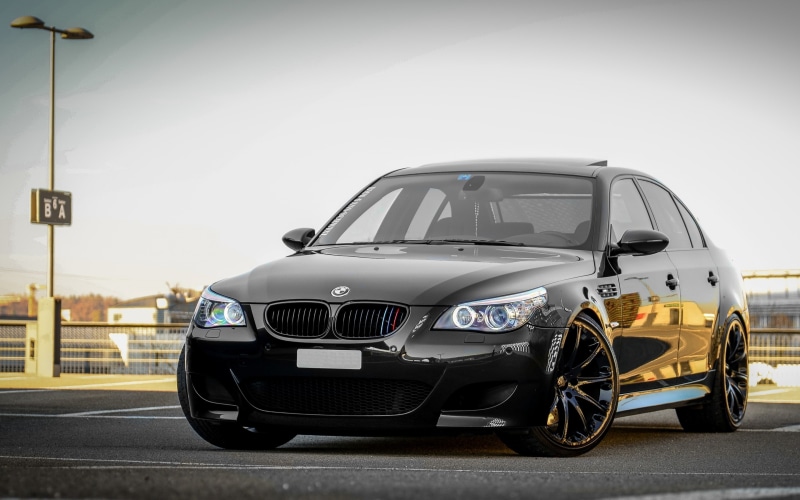 bmw, 2K, m, parking, m5, black, Sedan, sky, E60, e